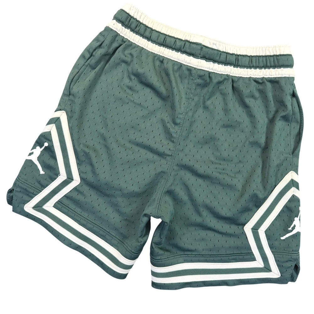 Jordan Jumpman Diamond Kids Size S 8-10 Green Mesh Athletic Basketball Shorts